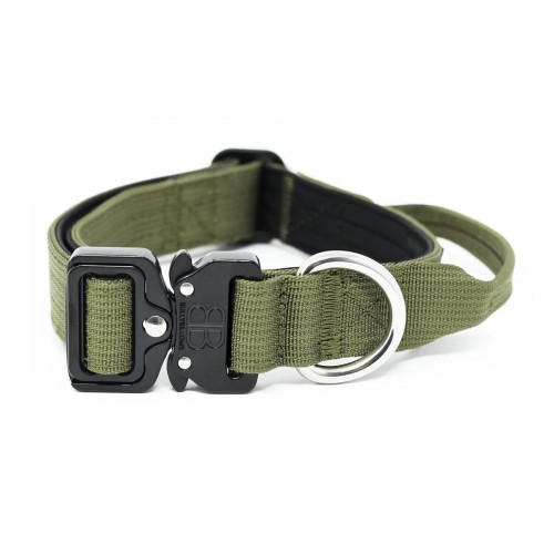 BullyBillows Combat 2,5 cm khaki – obroża z uchwytem