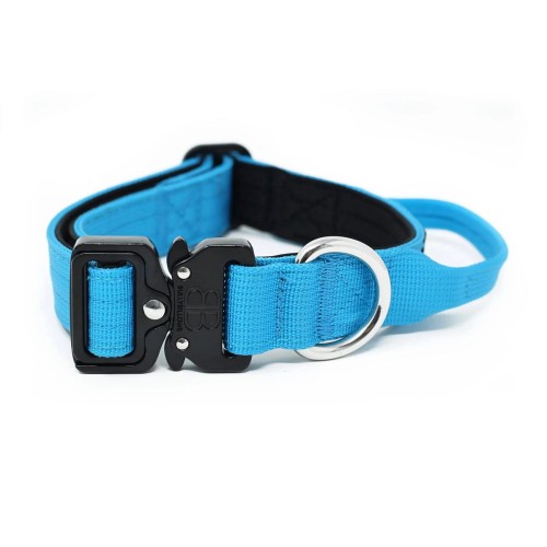 BullyBillows Combat 2,5 cm jasnoniebieska – obroża z uchwytem