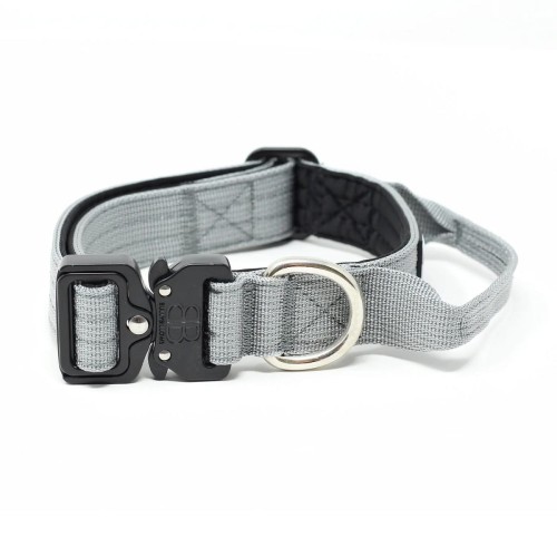 BullyBillows Combat 2,5 cm szara – obroża z uchwytem
