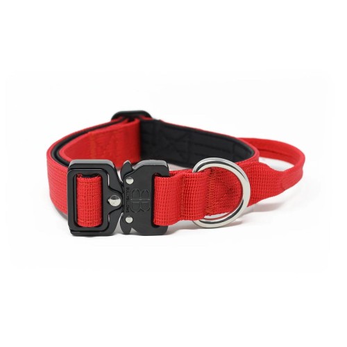 BullyBillows Combat 2,5 cm czerwona – obroża z uchwytem