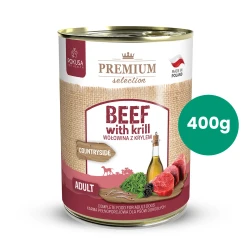Wołowina z Krylem 400g Premium Selection Pokusa karma mokra dla psa