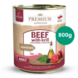 Wołowina z Krylem 800g Premium Selection Pokusa karma mokra dla psa