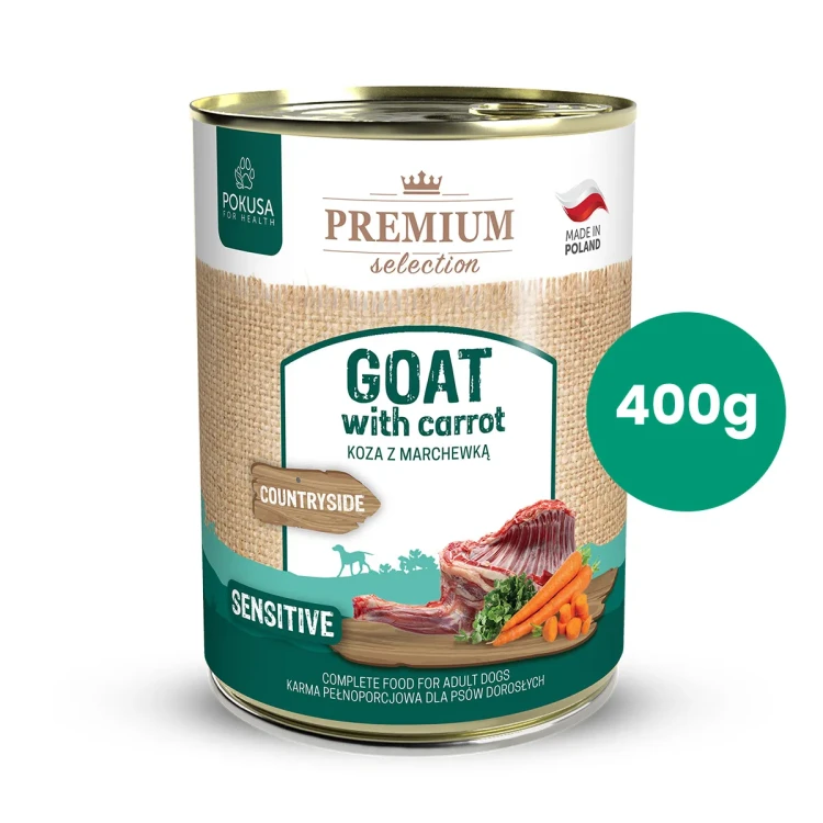 Pokusa Premium Selection koza z marchewką 400 g – karma mokra