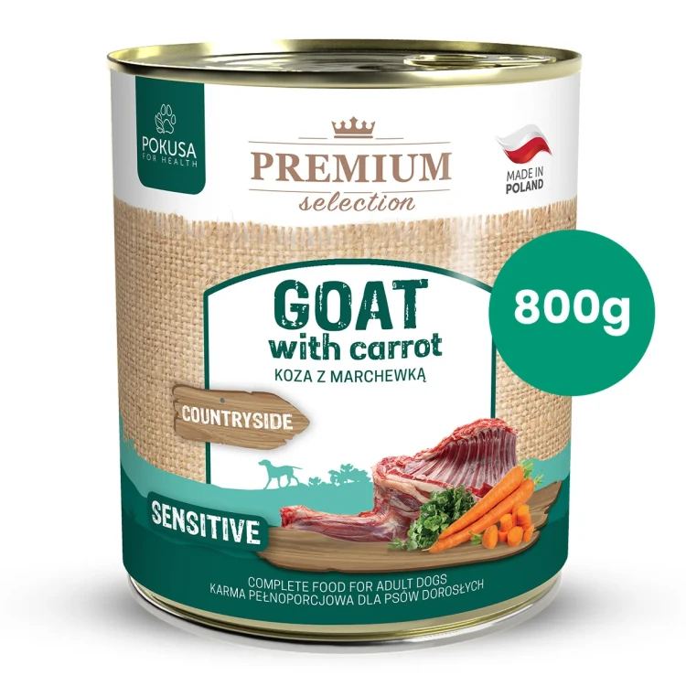 Pokusa Premium Selection koza z marchewką 800 g – karma mokra