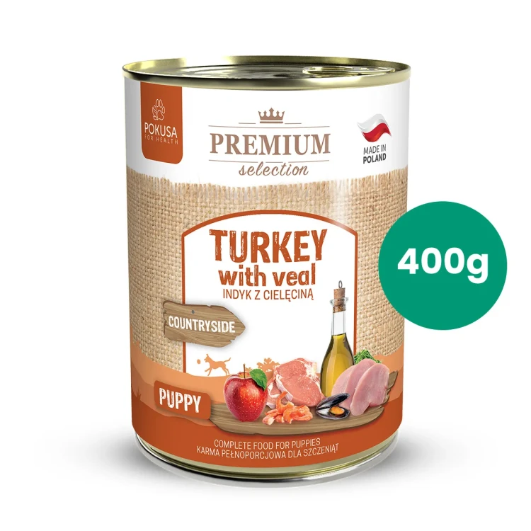 Pokusa Premium Selection indyk z cielęciną 400 g – karma mokra