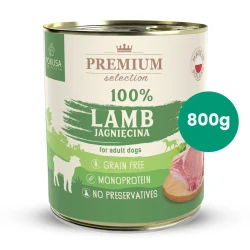 Jagnięcina 100% 800g Pokusa Premium Selection karma mokra monobiałkowa dla psa