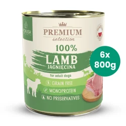 6x800g Jagnięcina 100% Pokusa Premium Selection karma mokra monobiałkowa dla psa