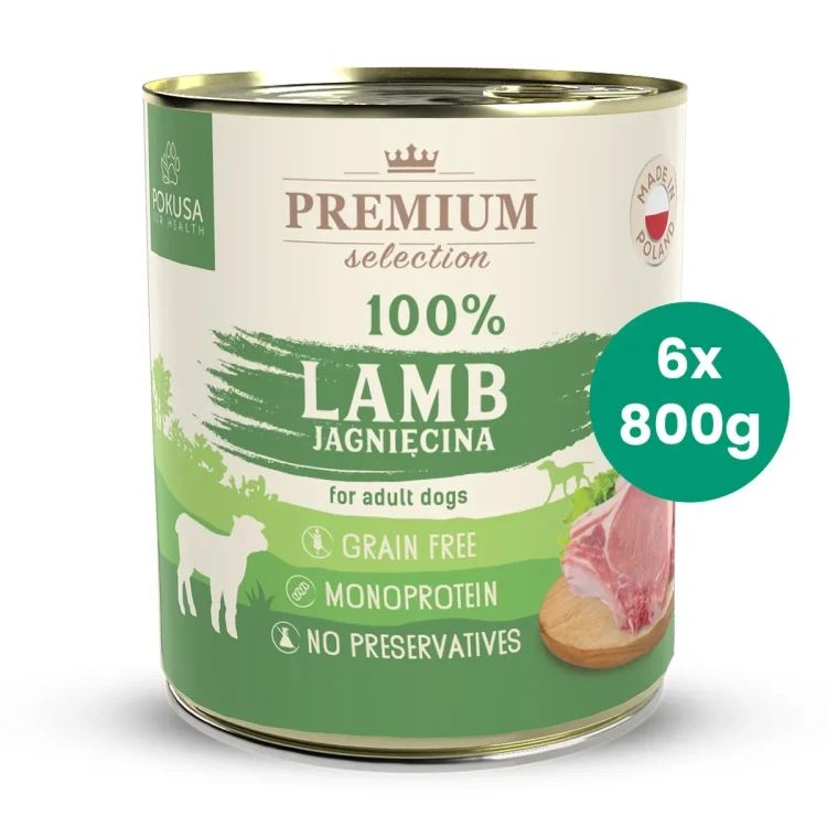 Zestaw-6-puszek-800g-Jagnięcina-100%-Pokusa-Premium-Selection-karma-mokra-monobiałkowa-dla-psa.webp