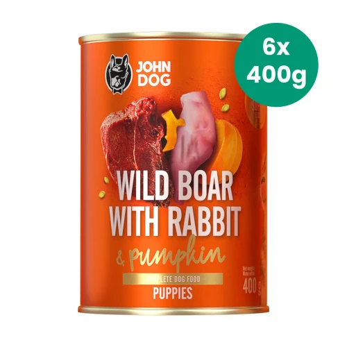 John Dog Pumpkin dzik z królikiem i dynią 6 × 400 g – karma mokra