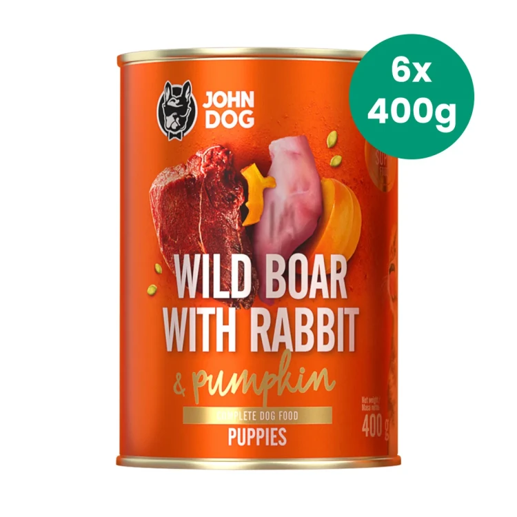 Zestaw-6-Puszek-400g-Dzik-z-Królikiem-i-Dynią-John-Dog-Pumpkin-karma-dla-psich-szczeniąt.webp