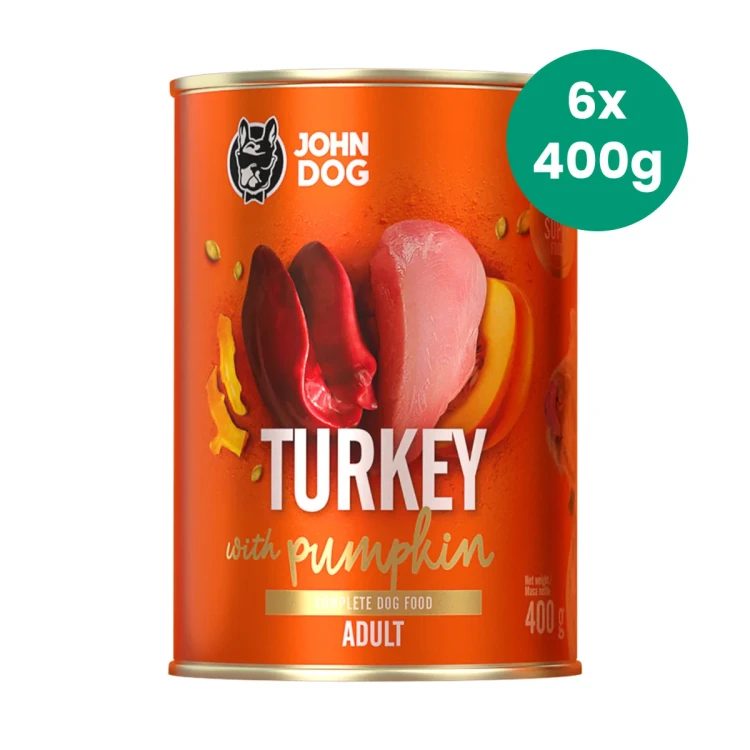 Zestaw-6-Puszek-400g-Indyk-z-Dynią-John-Dog-Pumpkin-karma-mokra-monobiałkowa-dla-psów-dorosłych.webp