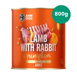 Jagnięcina z Królikiem i Dynią 800g John Dog Pumpkin karma mokra dla psów dorosłych