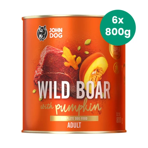 Zestaw-6-Puszek-800g-Dzik-z-Dynią-John-Dog-Pumpkin-karma-mokra-monobiałkowa-dla-psów-dorosłych.webp