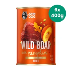 6x400g Dzik z Dynią John Dog Pumpkin karma mokra monobiałkowa dla psów dorosłych