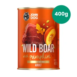 Dzik z Dynią 400g John Dog Pumpkin karma mokra monobiałkowa dla psów dorosłych
