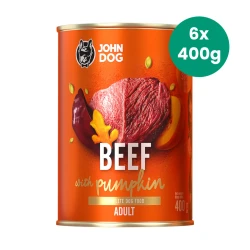 6x400g Wołowina z Dynią John Dog Pumpkin karma mokra monobiałkowa dla psów dorosłych