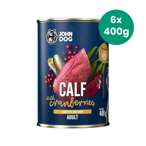 Zestaw-6-Puszek-400g-Cielęcina-z-Żurawiną-John-Dog-Berry-Line-karma-mokra-dla-psów-dorosłych.webp