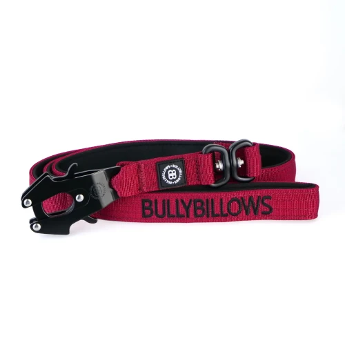 BullyBillows Swivel Combat Lead 140 cm – smycz burgundowa