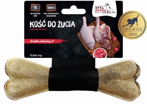 Syta Micha kaczka z malinami 13,5 cm – kość do żucia