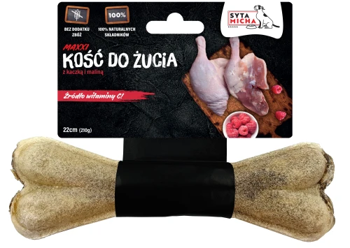 Syta Micha kaczka z malinami Maxi 22 cm – kość do żucia