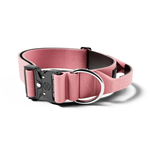 BullyBillows Combat Collar With Handle – obroża różowa, szerokość 5 cm