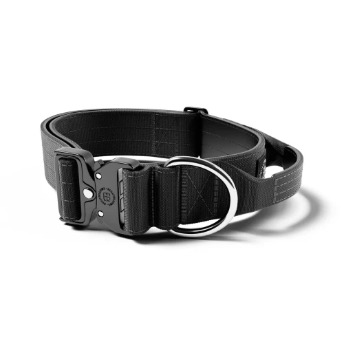 BullyBillows Combat Collar With Handle – obroża czarna, szerokość 5 cm