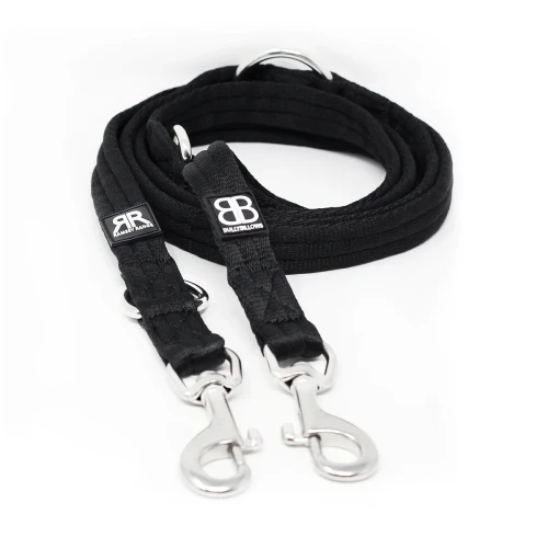 BullyBillows Double Ended Training Lead – smycz czarna, długość 200 cm