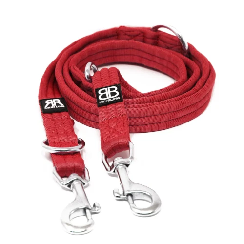 BullyBillows Double Ended Training Lead – smycz czerwona, długość 200 cm