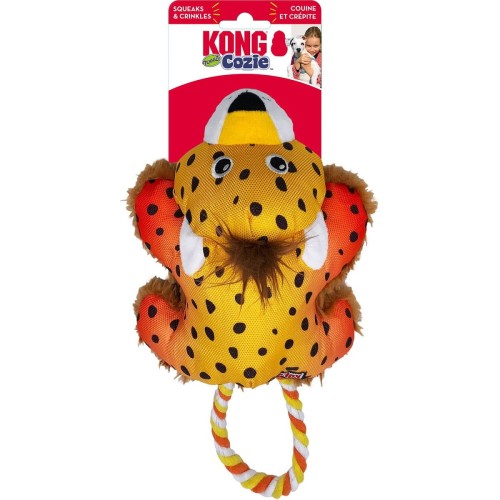 KONG Cozie Tuggz Cheetah — zabawka dla psa, gepard w opakowaniu