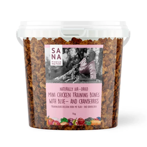 SANADOG Mini Bones kurczak z borówkami i żurawiną 1 kg – kosteczki treningowe