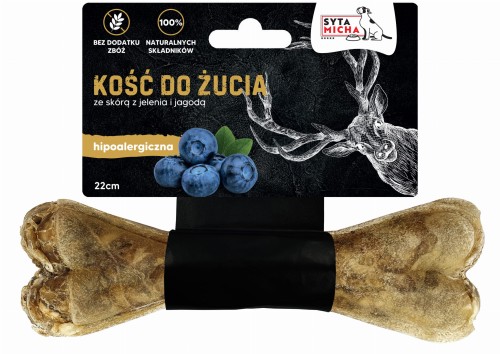 Syta Micha MAXI – kość jeleń z jagodami, długość 22 cm