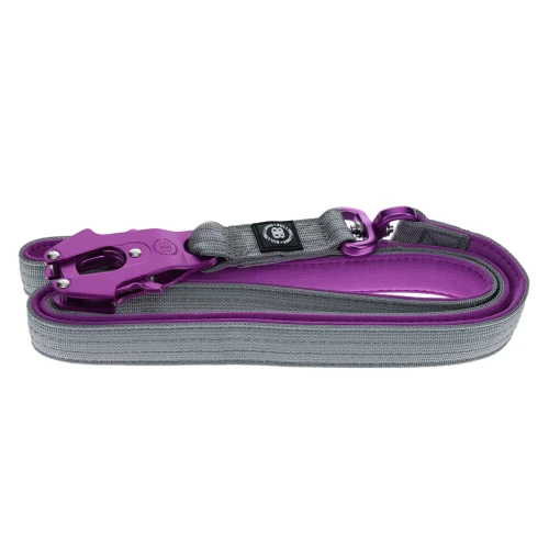 BullyBillows Light Swivel Combat Lead 140 cm – smycz fioletowo-szara