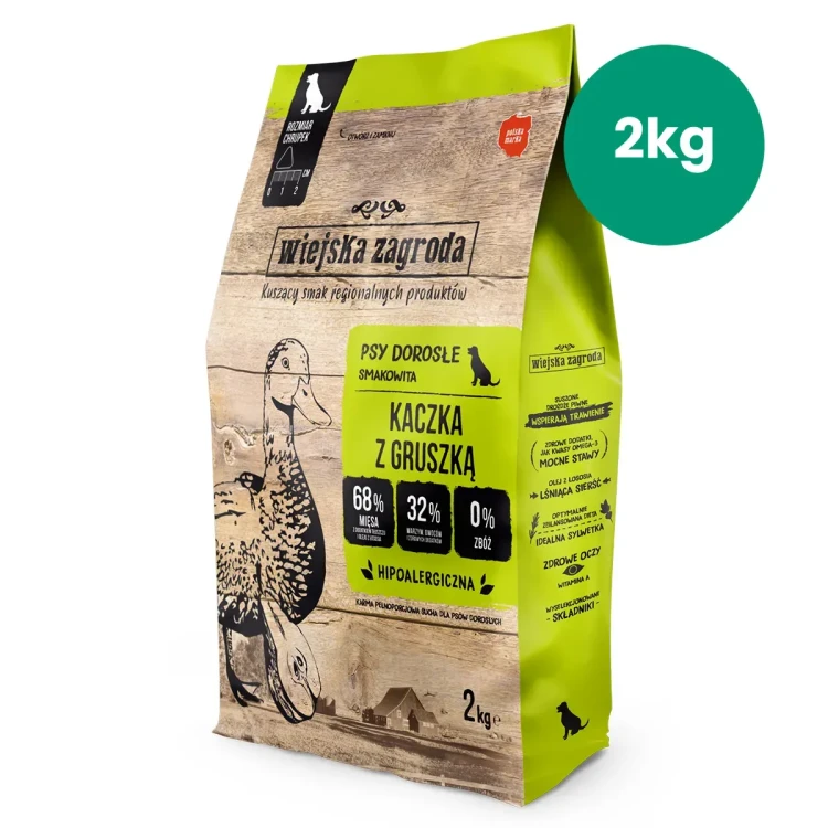 Wiejska Zagroda kaczka z gruszką 2 kg – karma sucha