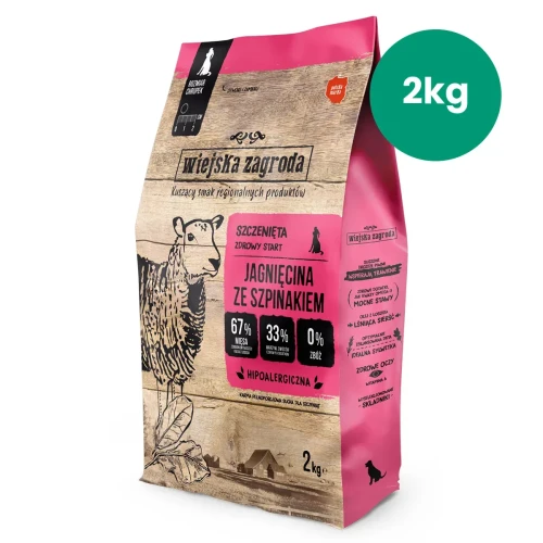 Wiejska Zagroda jagnięcina ze szpinakiem 2 kg – karma sucha