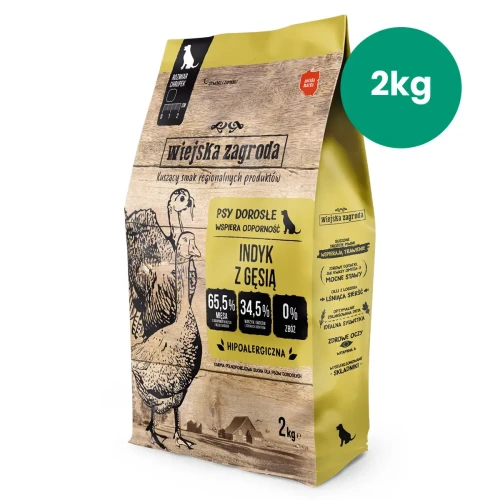 Wiejska Zagroda indyk z gęsią 2 kg – karma sucha