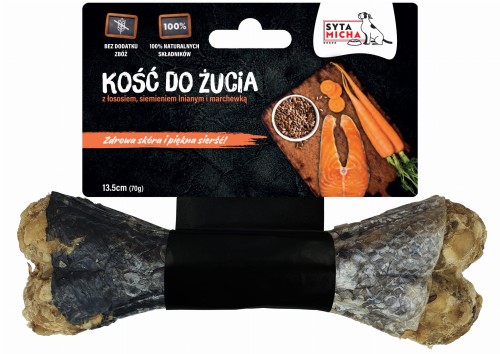 Syta Micha kość z łososiem 13,5 cm – gryzak dla psa