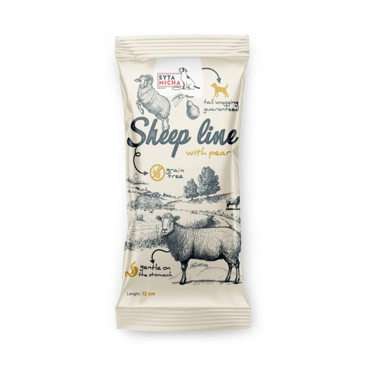 Syta Micha Sheep Line z gruszką 12 cm – gryzak dla psa