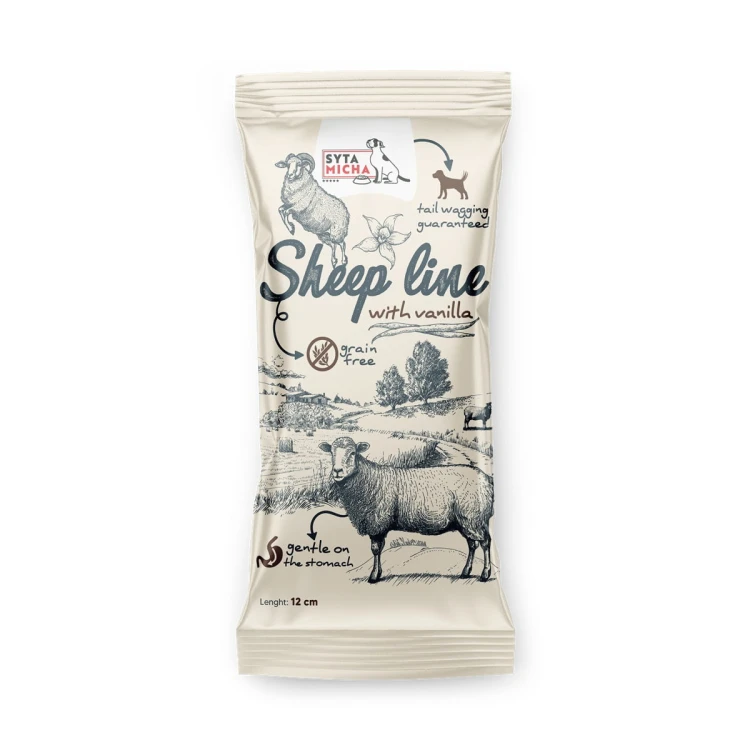 Syta Micha Sheep Line z wanilią 12 cm – gryzak dla psa
