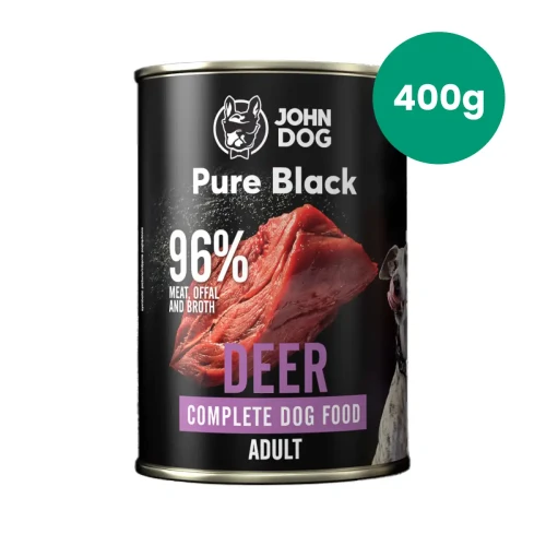 John Dog Pure Black jeleń 400 g – karma mokra dla psa