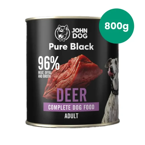 John Dog Pure Black jeleń 800 g – karma mokra dla psa