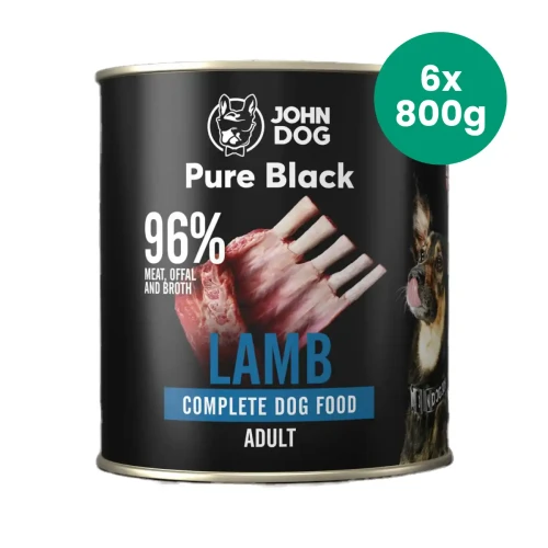 John Dog Pure Black jagnięcina 6 × 800 g – puszka