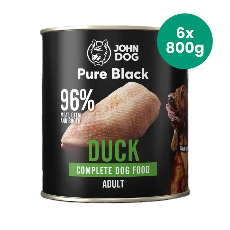 6x800g-Kaczka-Pure-Black-John-Dog-monobiałkowa-mokra-karma-dla-psa.webp