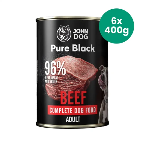 John Dog Pure Black wołowina 6 × 400 g – puszka