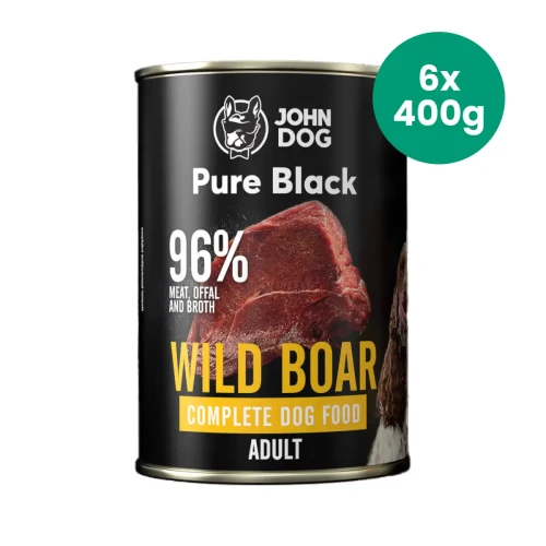 John Dog Pure Black dzik 6 × 400 g – puszka