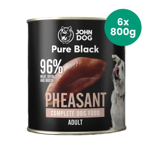 John Dog Pure Black bażant 6 × 800 g – puszka