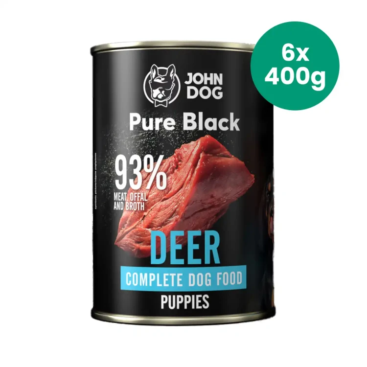 6x400g-Jeleń-Junior-John-Dog-Pure-Black-monobiałkowa-mokra-karma-dla-psich-szczeniąt.webp