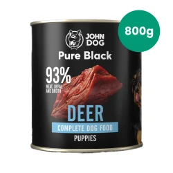 Jeleń 800g Junior John Dog Pure Black monobiałkowa mokra karma dla psich szczeniąt