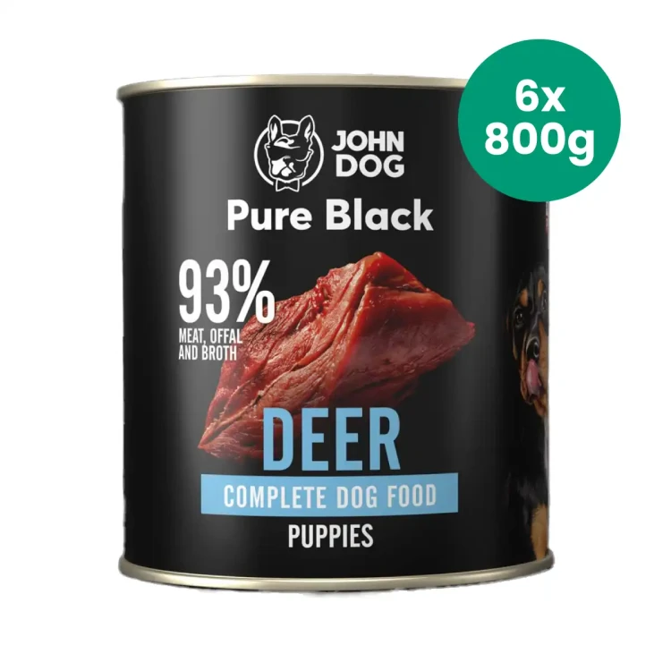 6x800g-Jeleń-Junior-John-Dog-Pure-Black-monobiałkowa-mokra-karma-dla-psich-szczeniąt.webp