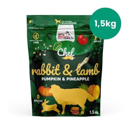 Syta Micha Chef królik z jagnięciną 1,5 kg – opakowanie