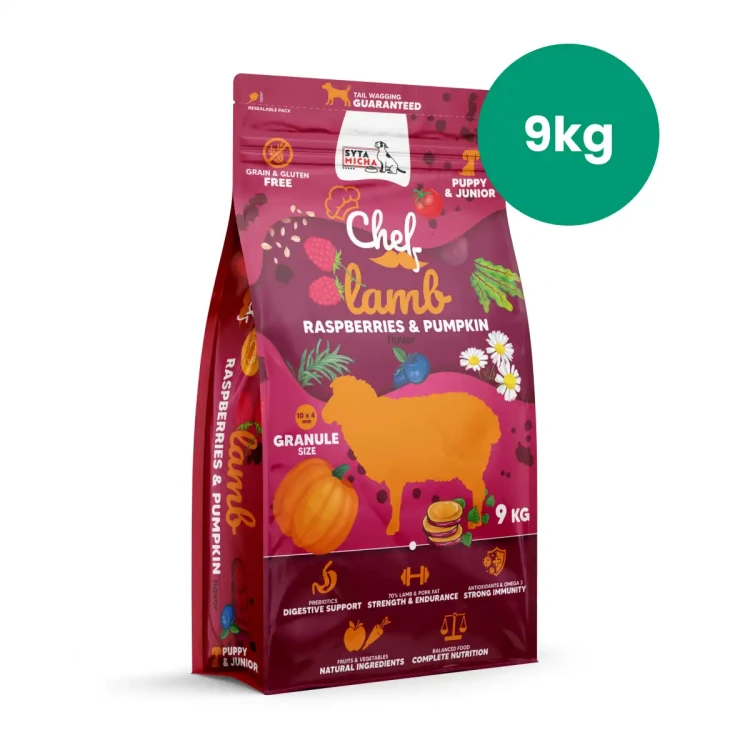 Syta Micha Chef Junior jagnięcina 9 kg – worek karmy